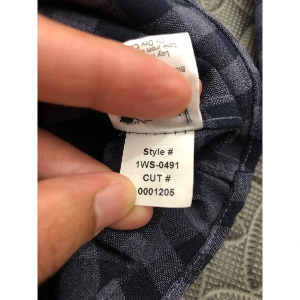 MIZZEN+MAIN  Men's City Flannel‎ Shirt Gingham Check Blue Button Down Classic